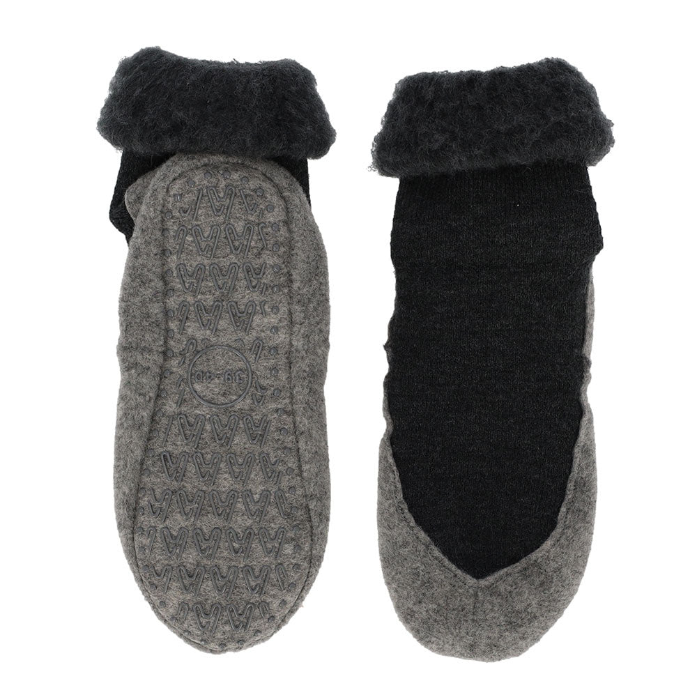 Apollo Huisslof wol anti-slip antraciet 41/42 1 Paar