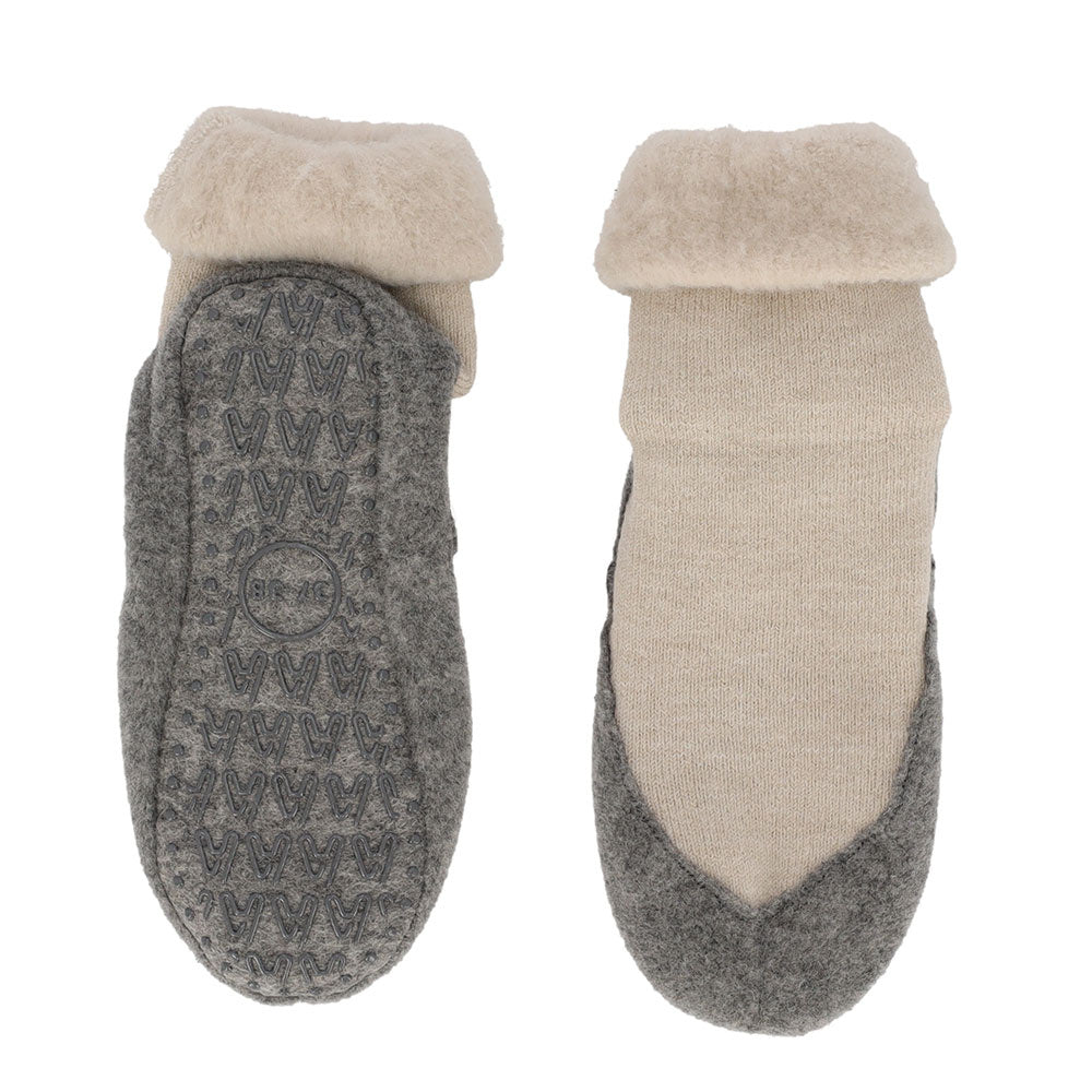 Apollo Huisslof wol anti-slip beige 45/46 1 Paar