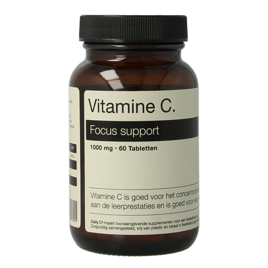 Daily Co Op=Op Vitamin C tablets in a bottle, showing 60 tablets for daily immune support, branded Daily Co.