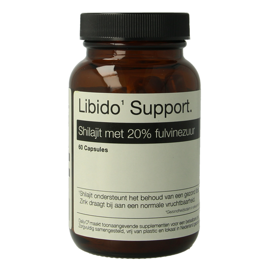 Daily Co Op Libido Support capsules in a bottle, herbal supplement by Daily Co, natural kruidenpreparaten for vitality.