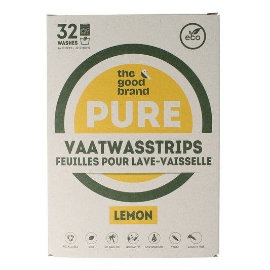 The Good Brand Vaatwasstrips lemon 32.00 Stuks
