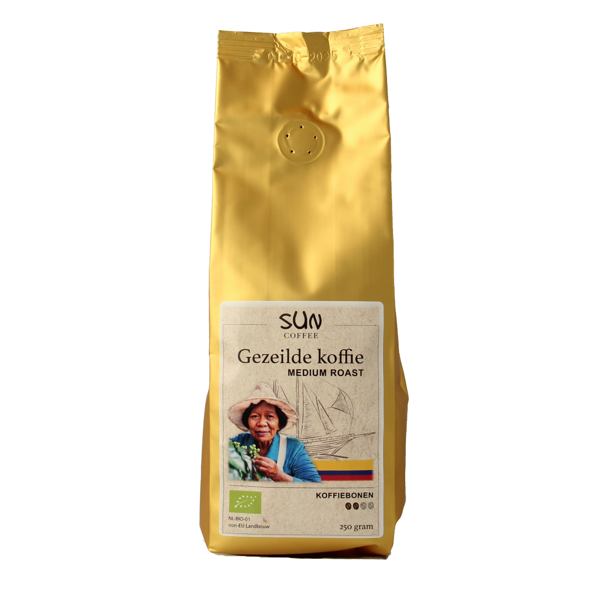 SUN Coffee Gezeilde koffiebonen medium roast bio 250.00 Gram