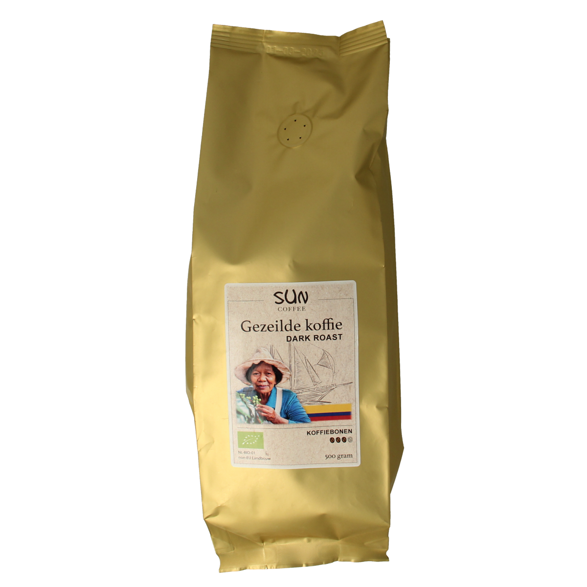 SUN Coffee Gezeilde koffiebonen dark roast bio 500.00 Gram