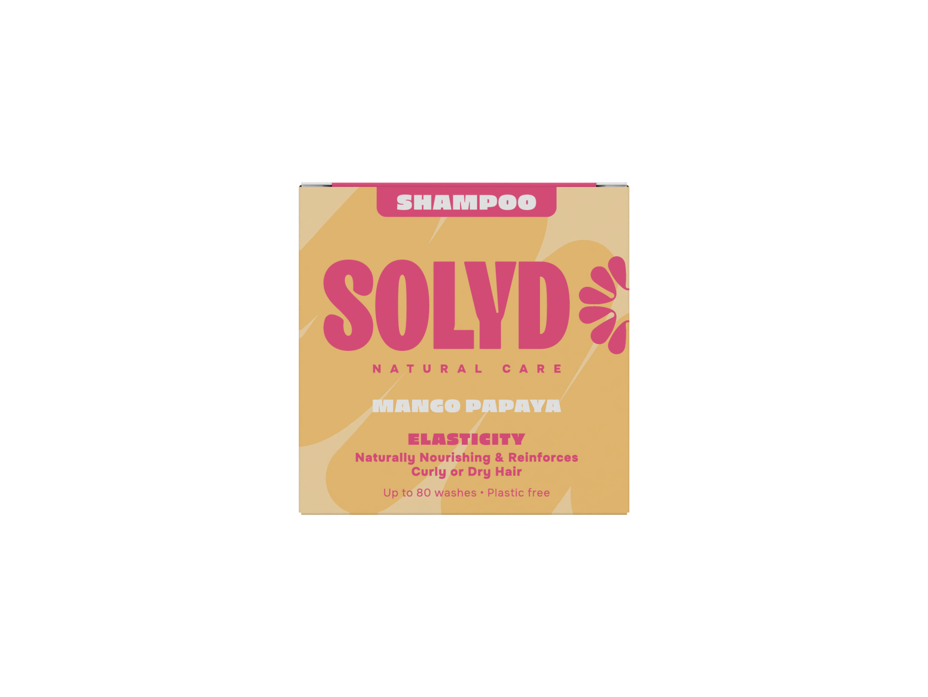 Solyd Mango Papaya shampoo bar for hair care, 60g, with fresh mango and papaya ingredients in natural packaging.
