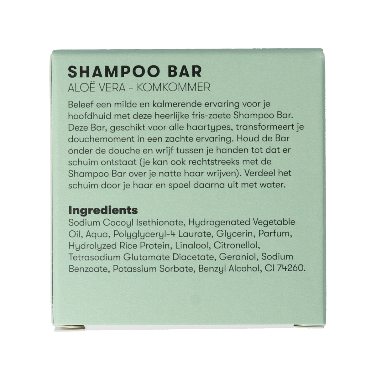 Shampoobars Shampoo bar aloe vera & komkommer 60.00 Gram