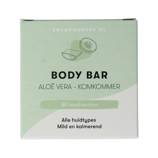 Shampoobars Body bar aloe vera & komkommer 60.00 Gram