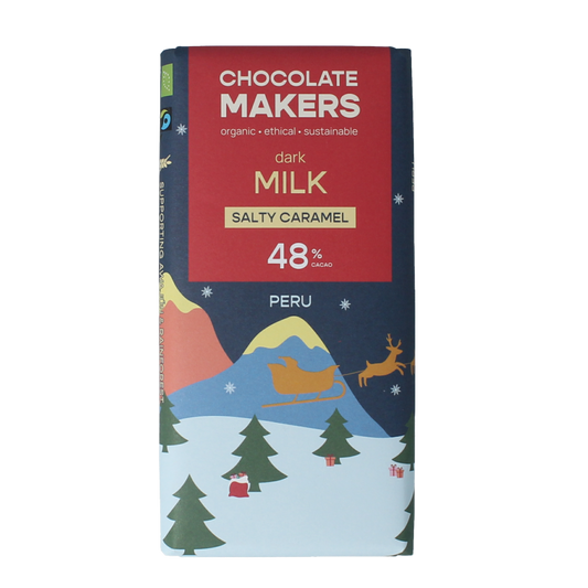 Chocolatemakers Kerstreep salty caramel bio 80 Gram