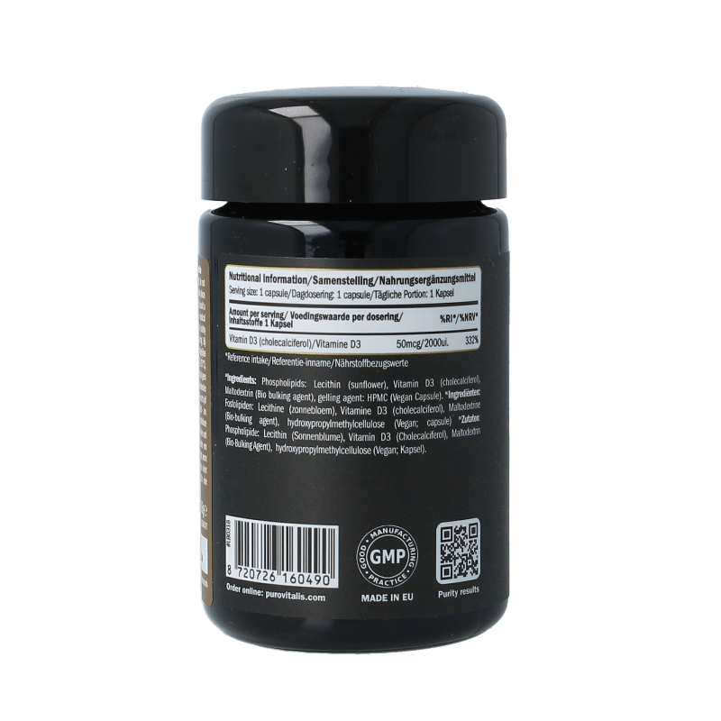 Purovitalis  Liposomal vitamine D3 60 Vegetarische capsules