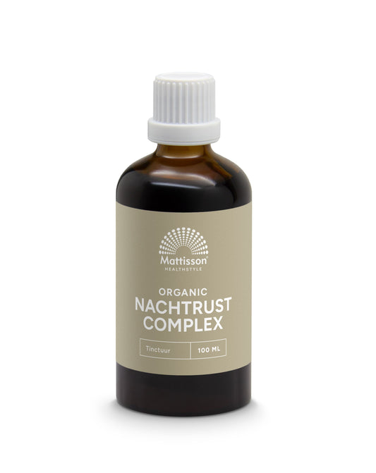 Mattisson Organic Nachtrust Complex tincture in 100ml bottle, herbal preparation with natural ingredients for relaxation.