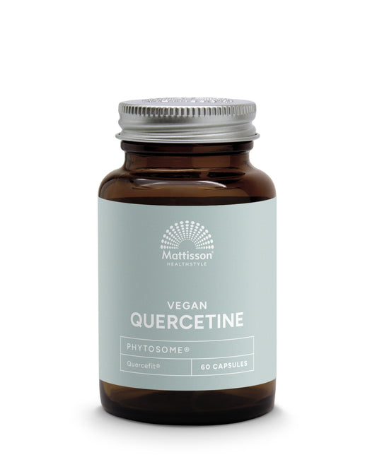 Mattisson Quercetine 250mg vegetarian capsules with phytosome technology, herbal supplement for immune support.