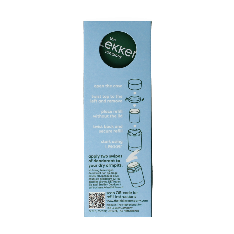 Lekker Company Deodorant refill starter be active 40 Gram