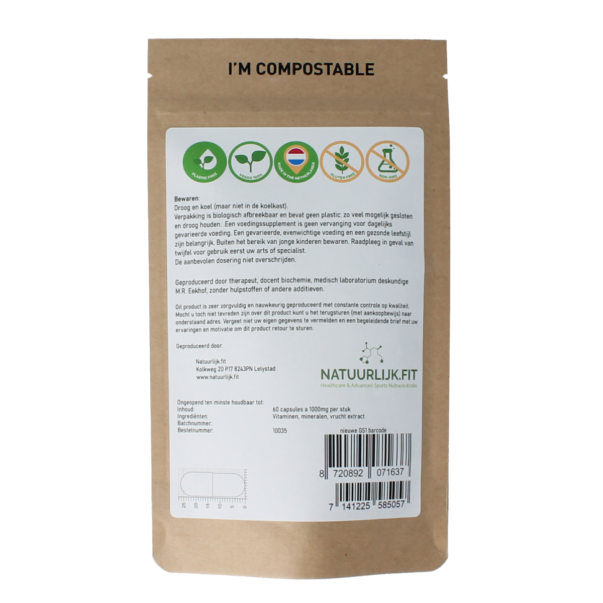 Natuurlijk.fit Vitamine C 1000 ultimate 60.00 Capsules