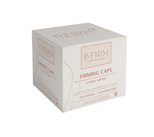 B-Firm Formulas huidverstevigende capsules in een pot, kruidensupplement voor huidverzorging, 270 capsules.