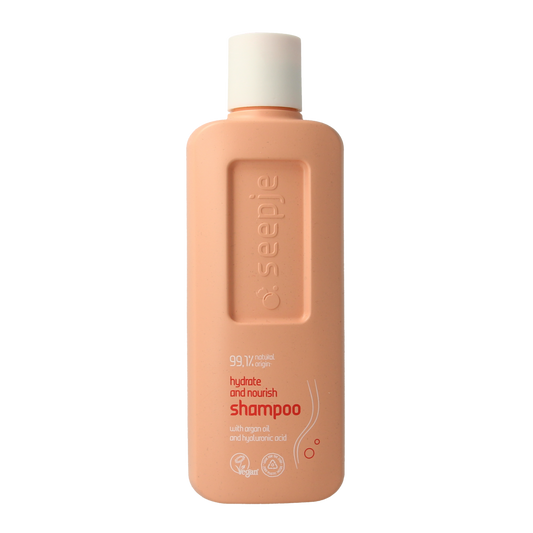 Seepje Hydrate and Nourish Shampoo bottle, 300ml, for hair care, with natural ingredients and eco-friendly packaging.