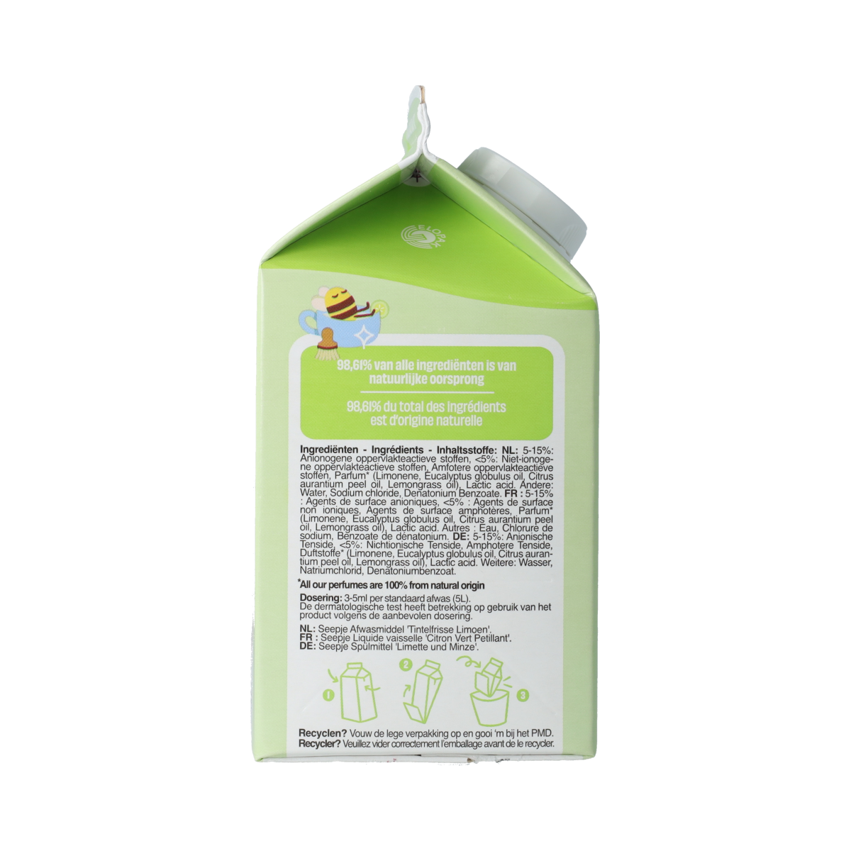 Seepje Afwasmiddel limoen refill 500.00 Milliliter