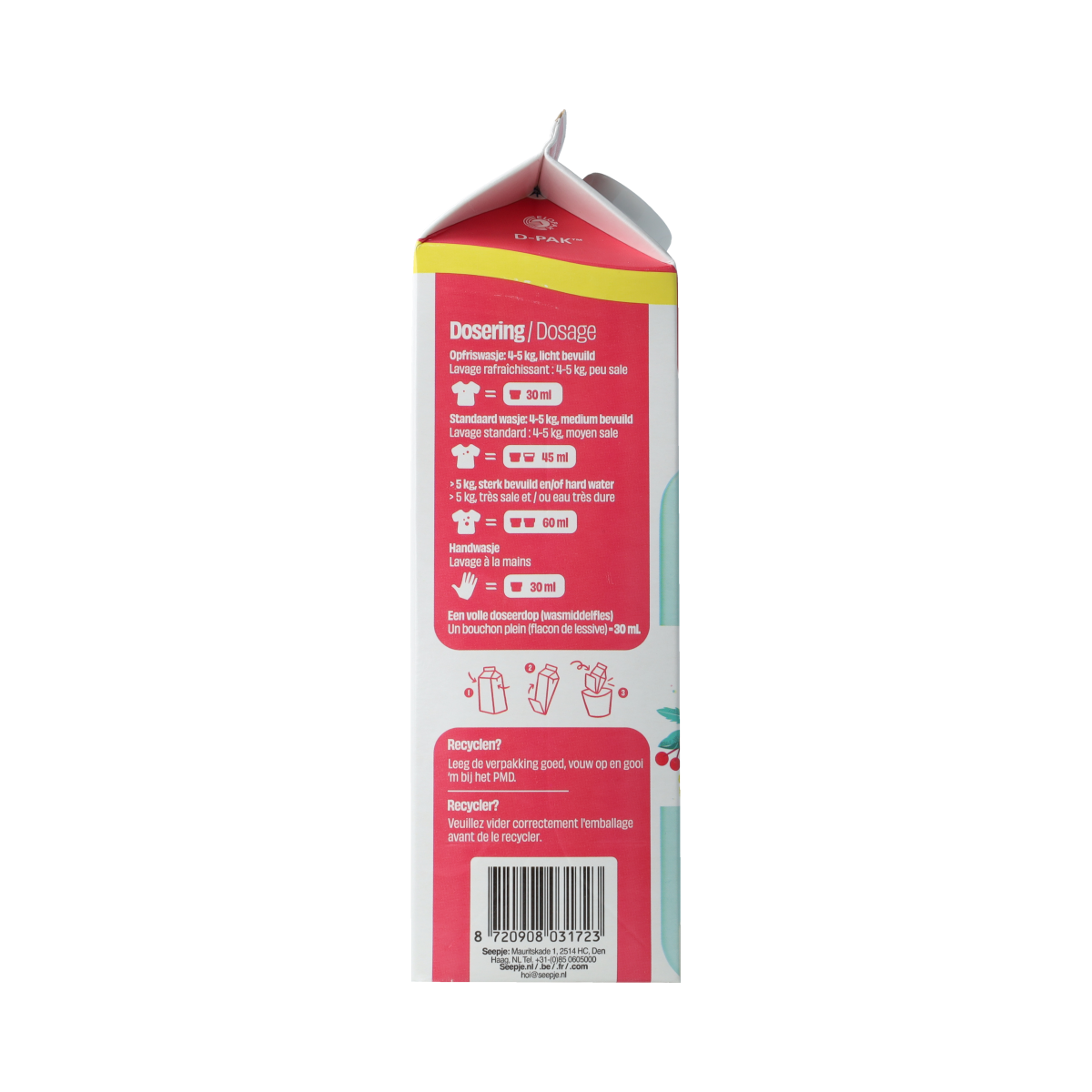 Seepje Wasmiddel kleur refill pak 945.00 Milliliter