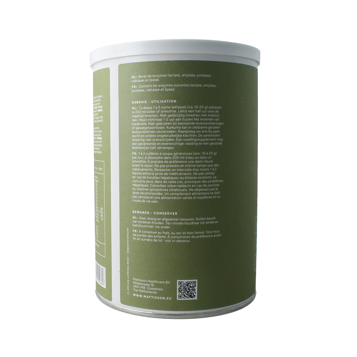 Mattisson Organic Alkagreens Mushroom bio herbal supplement in 300g package, dried mushroom powder for culinary and health use.