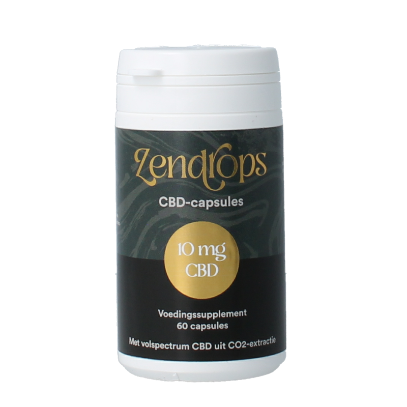 Zendrops CBD capsules 10mg - natuurlijke hennepolie 60 Capsules