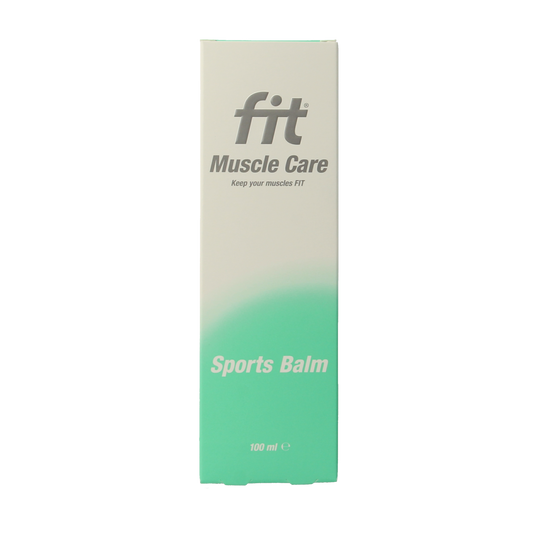 F.I.T Muscle care Sportsbalm tube for muscles and joints, 100ml container with a white cap and label displaying product details.