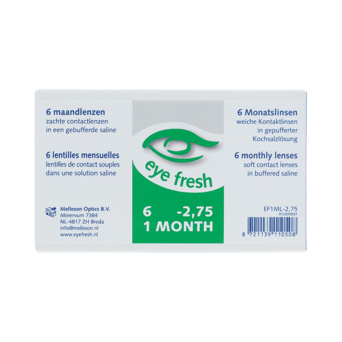 Eyefresh Eye Fresh maandlenzen 6-pack -2.75 6.00 Stuks