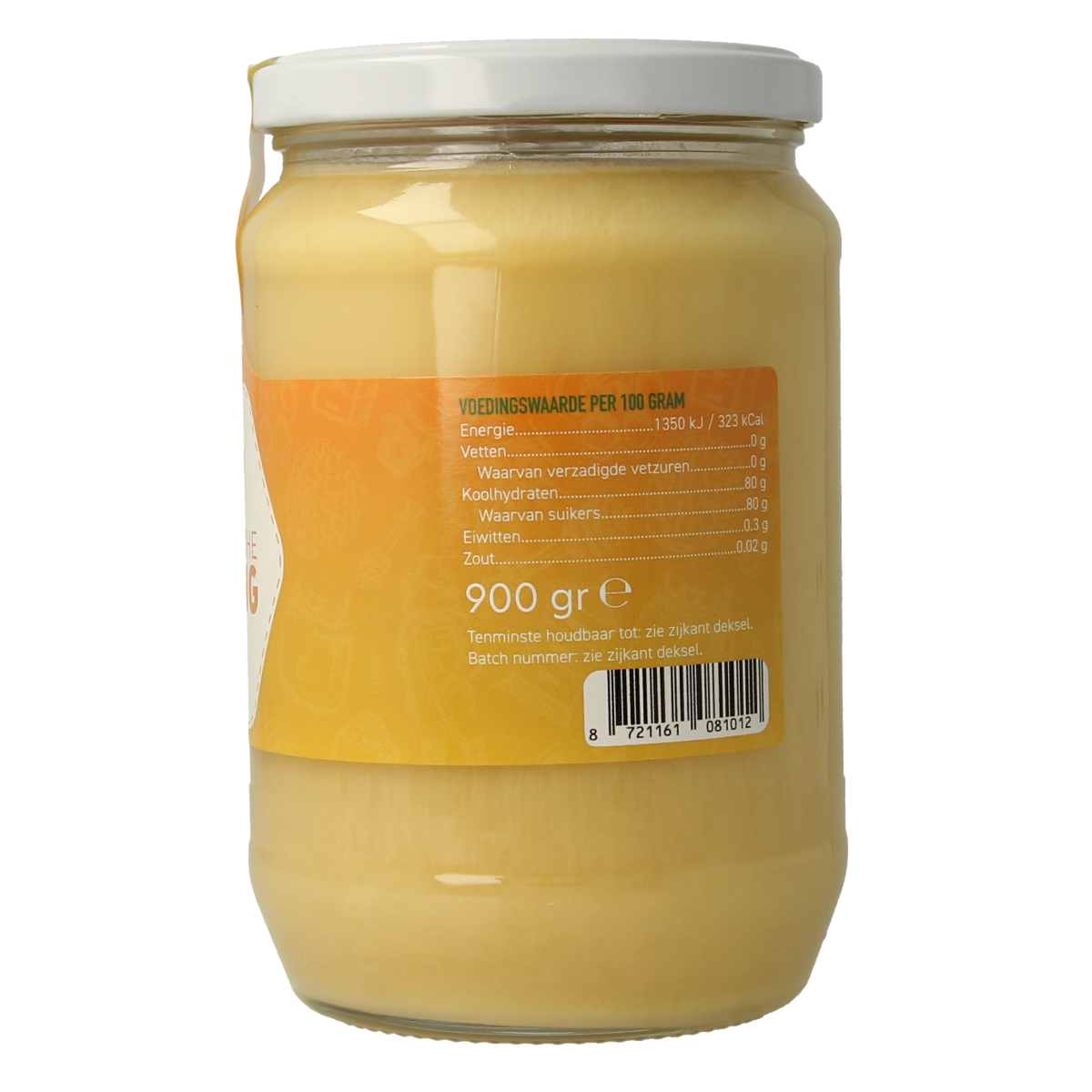 Vitiv bio honey cream jar, 900g, with a golden honey color and textured lid, showcasing a natural, organic honey product.