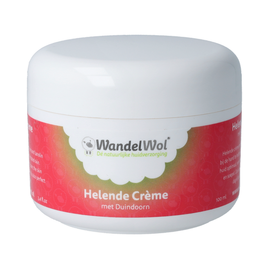 Wandelwol Helende Crème in a 100ml tube, soothing body care product with a clean, minimalist design and white packaging.
