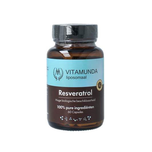Vitamunda Liposomale Resveratrol capsules, dietary supplement with 60 capsules for antioxidant support and health.