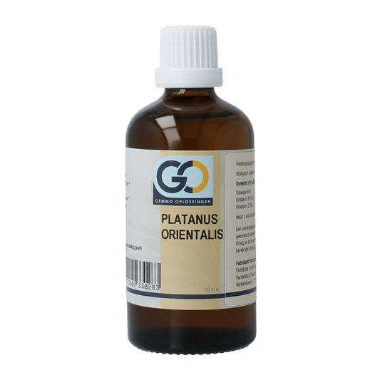 GO Platanus orientalis bio herbal preparation in a 100ml bottle, featuring natural plant extract with herbal ingredients.