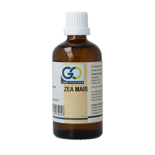 Organic GO Zea Mais bio herbal preparation in a 100ml bottle, shown in a clear image focusing on the product label.