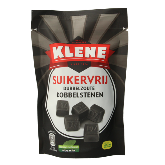 Klene Dubbelzout dobbelstenen suikervrij zakje 110.00 Gram