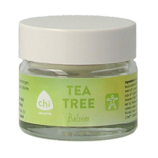 Chi Tea Tree Balsem 15g for body care, featuring natural tea tree extract in a compact balm container.