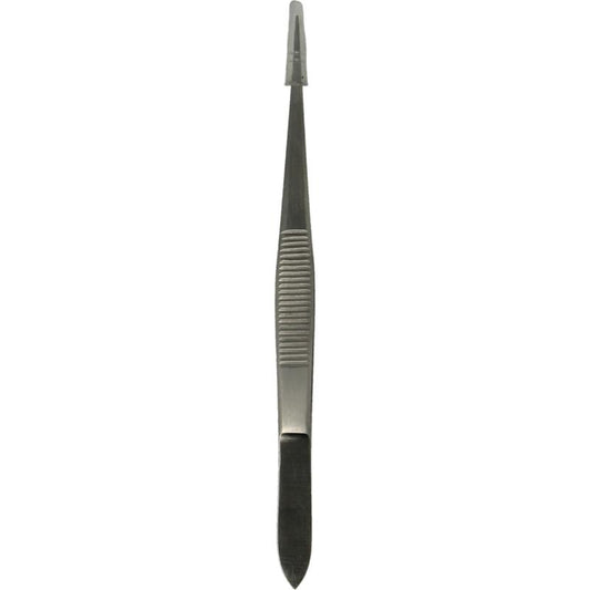 Mainit RVS splinter pincet, 10.5cm stainless steel tweezers for splinter removal, displayed on a white background.