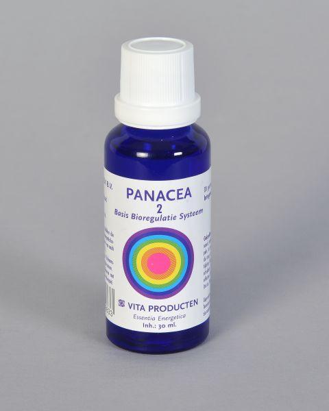 Vita Panacea 2 basis bioregulatie systeem herbal preparation in 30ml bottle, featuring natural herbal ingredients.