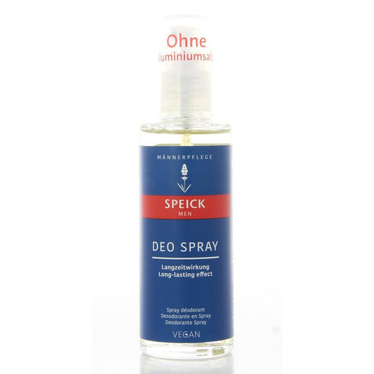 Speick Men vegan deodorant spray, 75ml, in a sleek bottle with a spray nozzle, designed for fresh, natural scent.