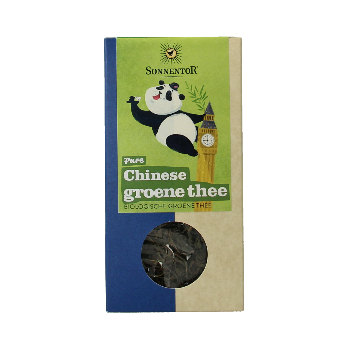 Sonnentor Chinese groene thee los bio in 100g package, fresh green tea leaves for brewing and tea enjoyment