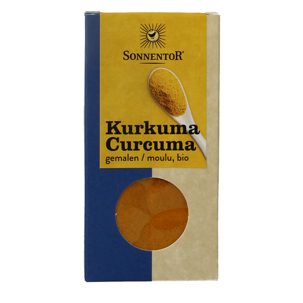 Sonnentor organic ground turmeric in 40g package, herbal spice from the kruiden, zouten en maaltijdmixen category.