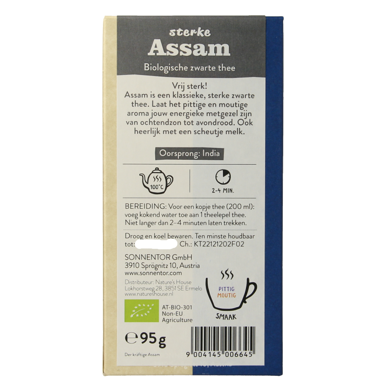 Sonnentor Engelse zwarte thee sterke assam los bio 95 Gram