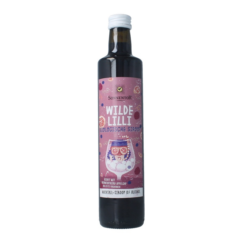 Sonnentor Wilde lilli mocktail siroop alcoholvrij bio 500 Milliliter