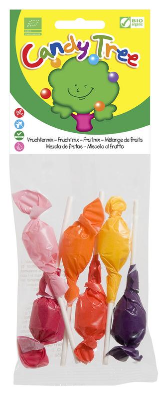 Candy Tree Knotsen mix bio organic candy assortment in a colorful variety, six-piece pack, featuring chewy and fruity treats.