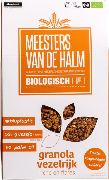 De Halm Granola vezelrijk bio 350.00 Gram