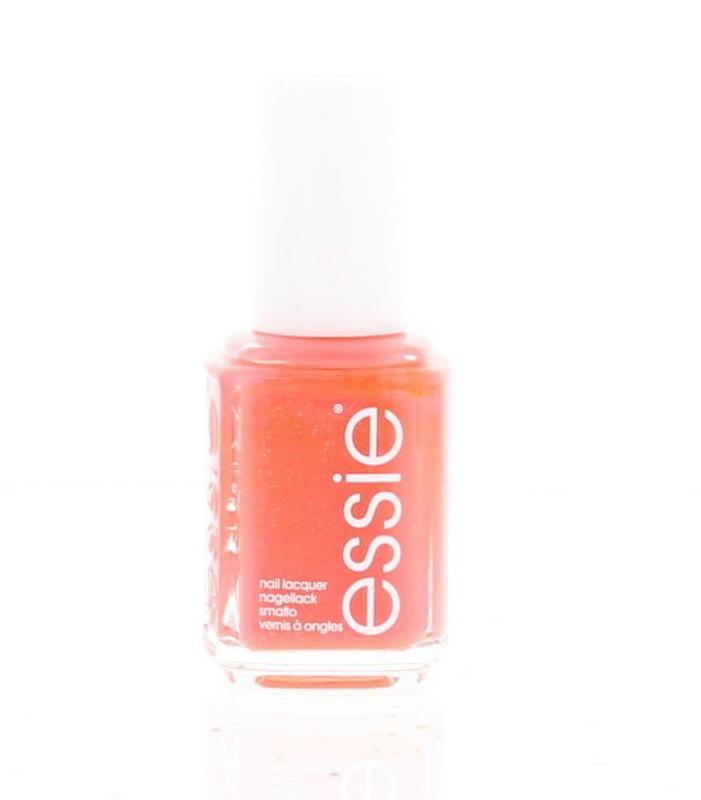 Essie Sunday Funday nail polish bottle with bright, vibrant orange color, 13.5ml size, makeup product for manicures.