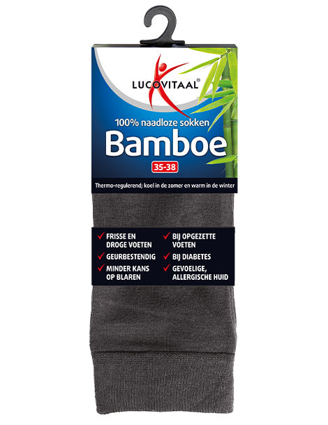 Lucovitaal Bamboe sok lang antraciet  maat 39-42 1.00 Paar