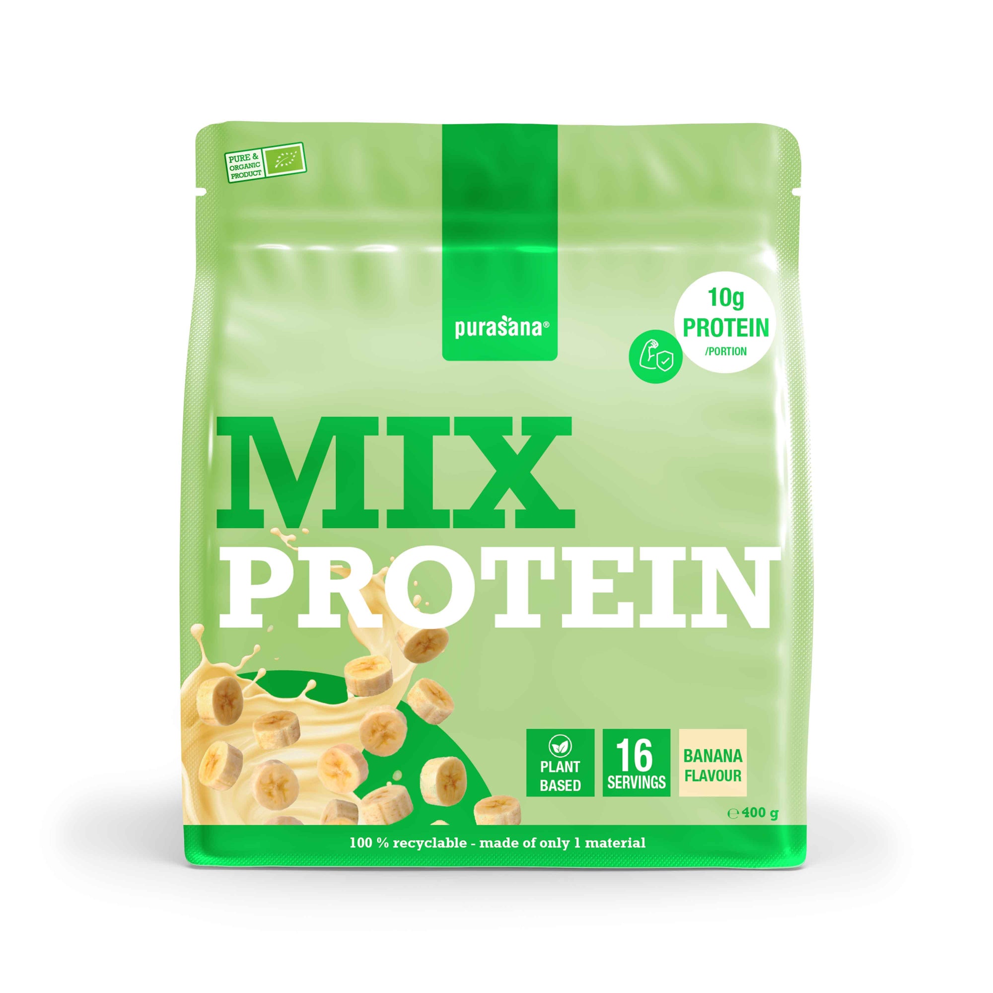 Purasana Plant protein mix banaan bio 400.00 Gram
