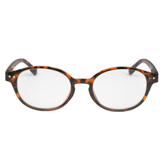 IBD Leesbril mat Havana round reading glasses with +2.50 diopters, single pair, optical eyewear for clear vision.