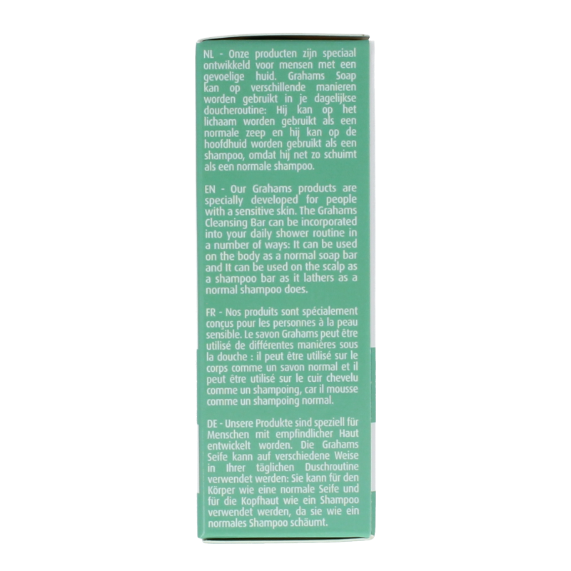 Grahams Zeep soap bar, 100 grams, with a smooth white surface and simple packaging, ideal for gentle cleansing.