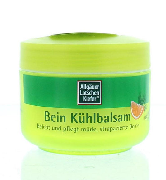 Allgauer Latshen Kiefer Beenverzorging kuurbalsem in 200ml jar, natural herbal balm for leg care and soothing relief.