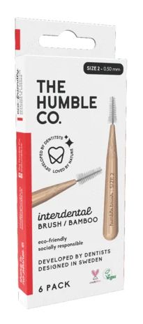 The Humble Co interdental borstel 0.50 mm in red, 6-pack, for cleaning between teeth, part of The Humble Co tandenstokers en ragers collection.