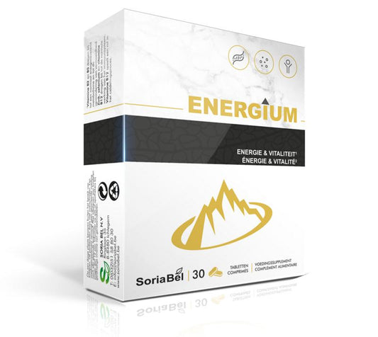 SoriaBel Energium multivitamin tablets in a blister pack, providing essential vitamins for daily health and energy support.