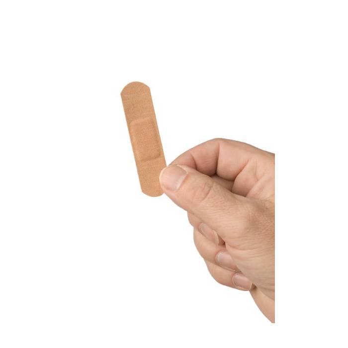 Hekaplast textile adhesive bandages, 19x72cm, pack of 100, suitable for wound dressing and first aid.