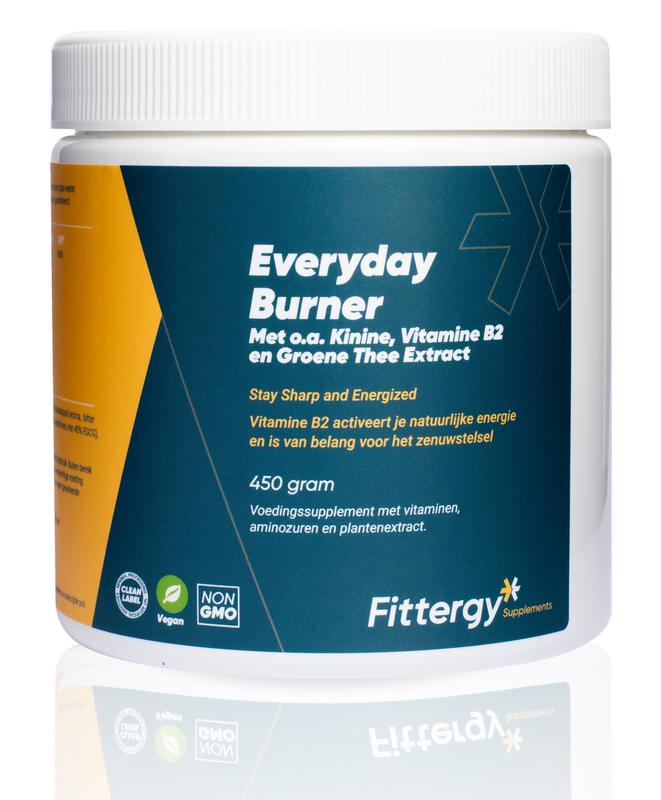 Fittergy Everyday burner amino acids supplement in 450g container, natural dietary supplement with aminoznuren for daily health.